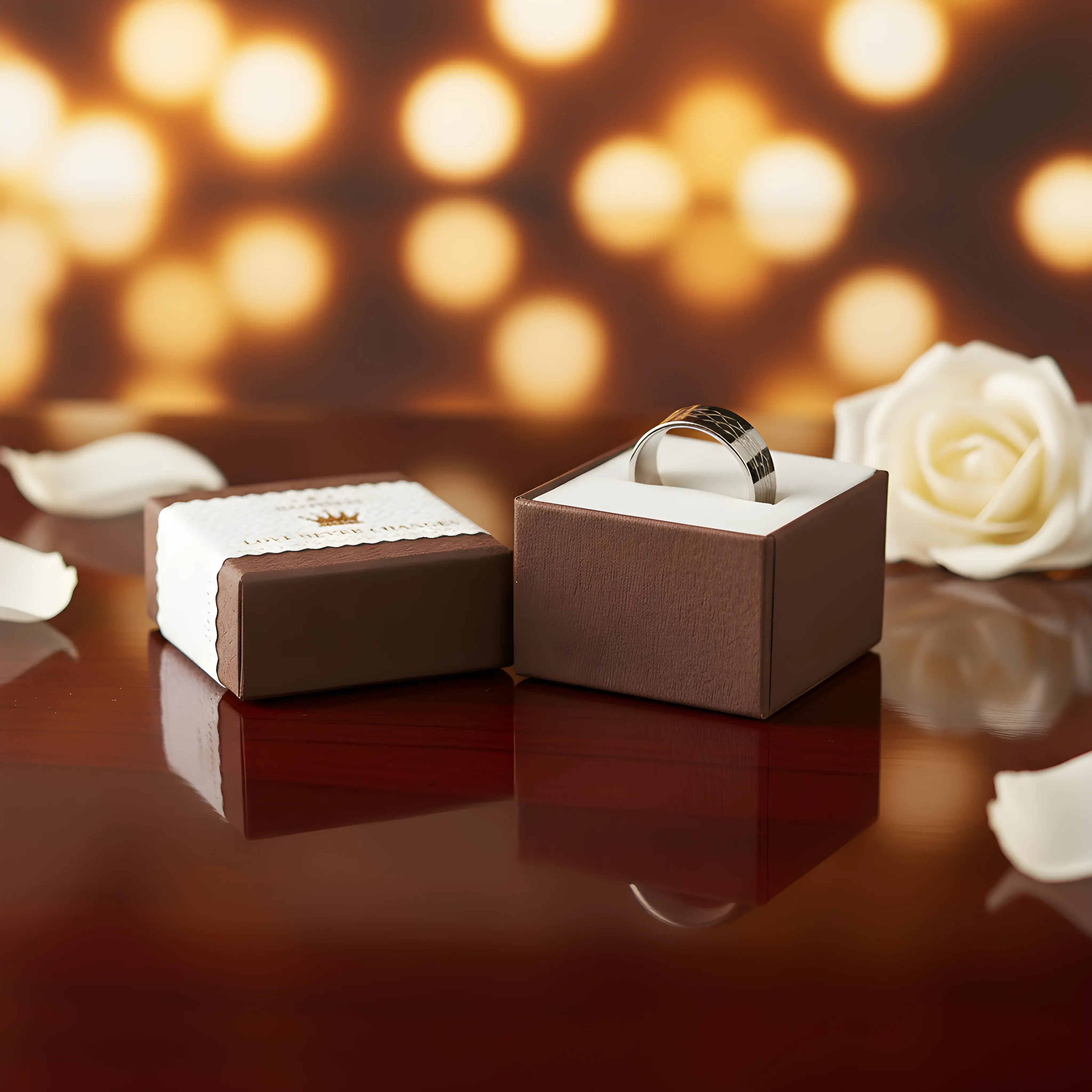 Engraved Silver Steel Ring 5.6cm