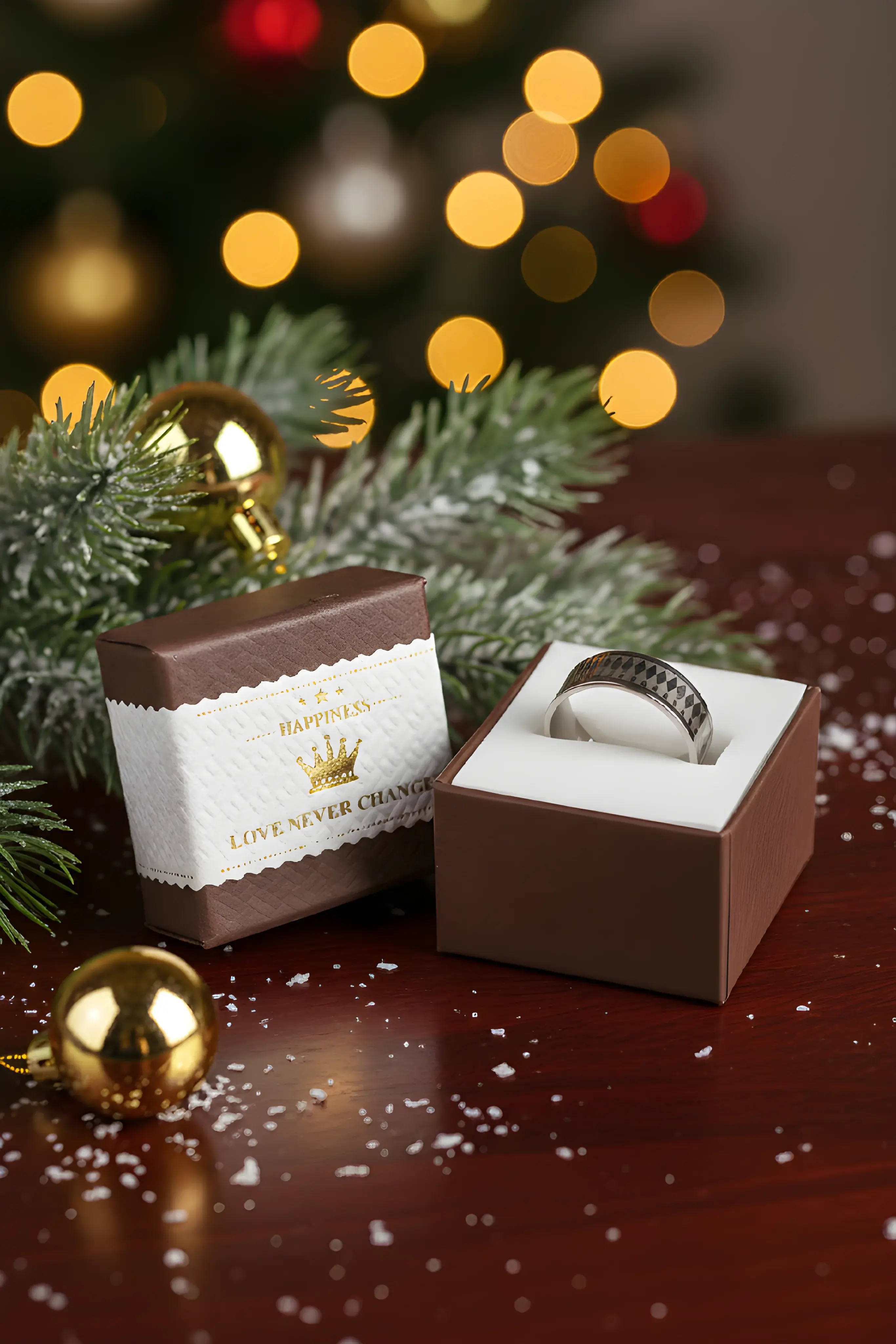 Diamond Pattern Steel Ring 6cm