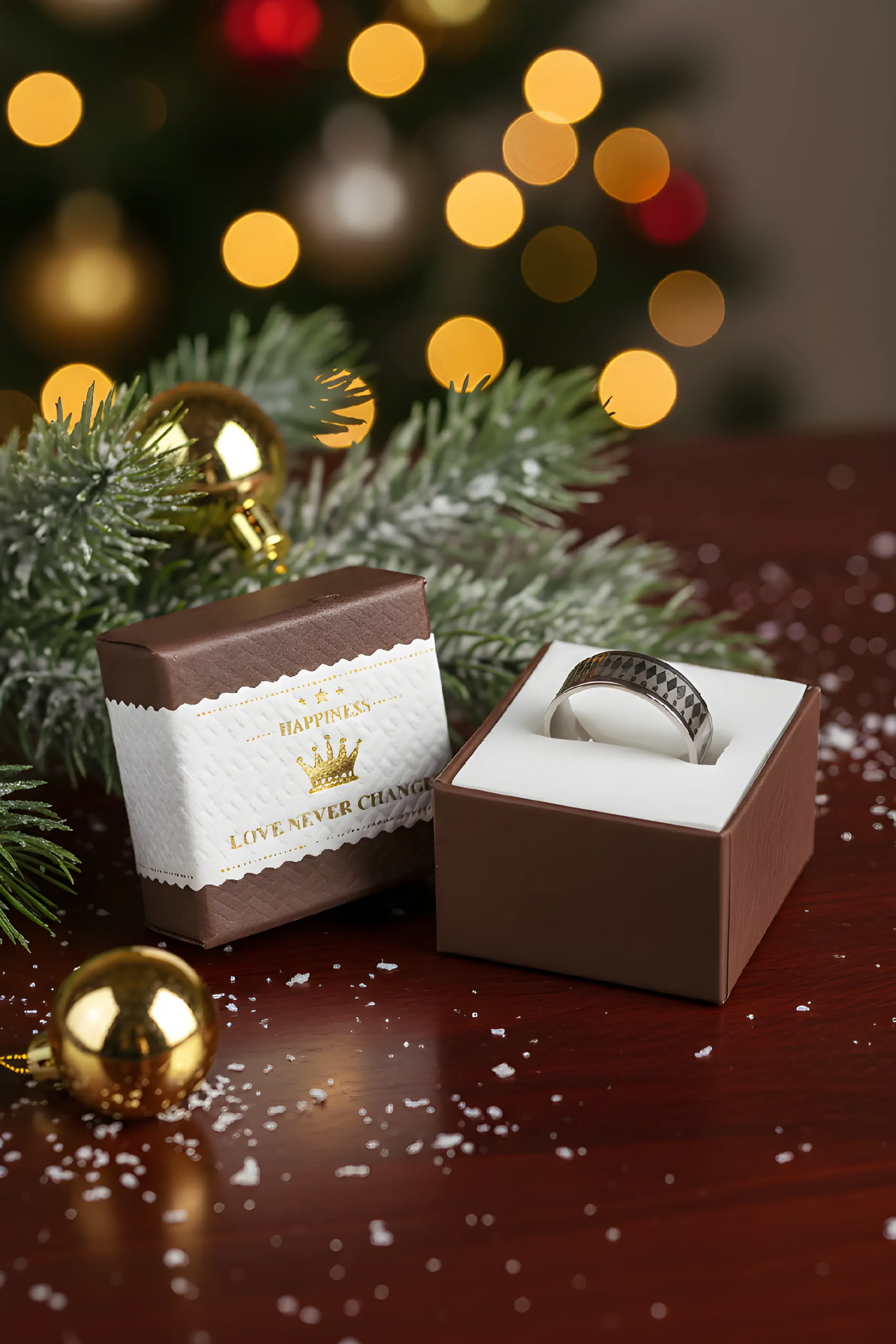 Diamond Pattern Steel Ring 6cm