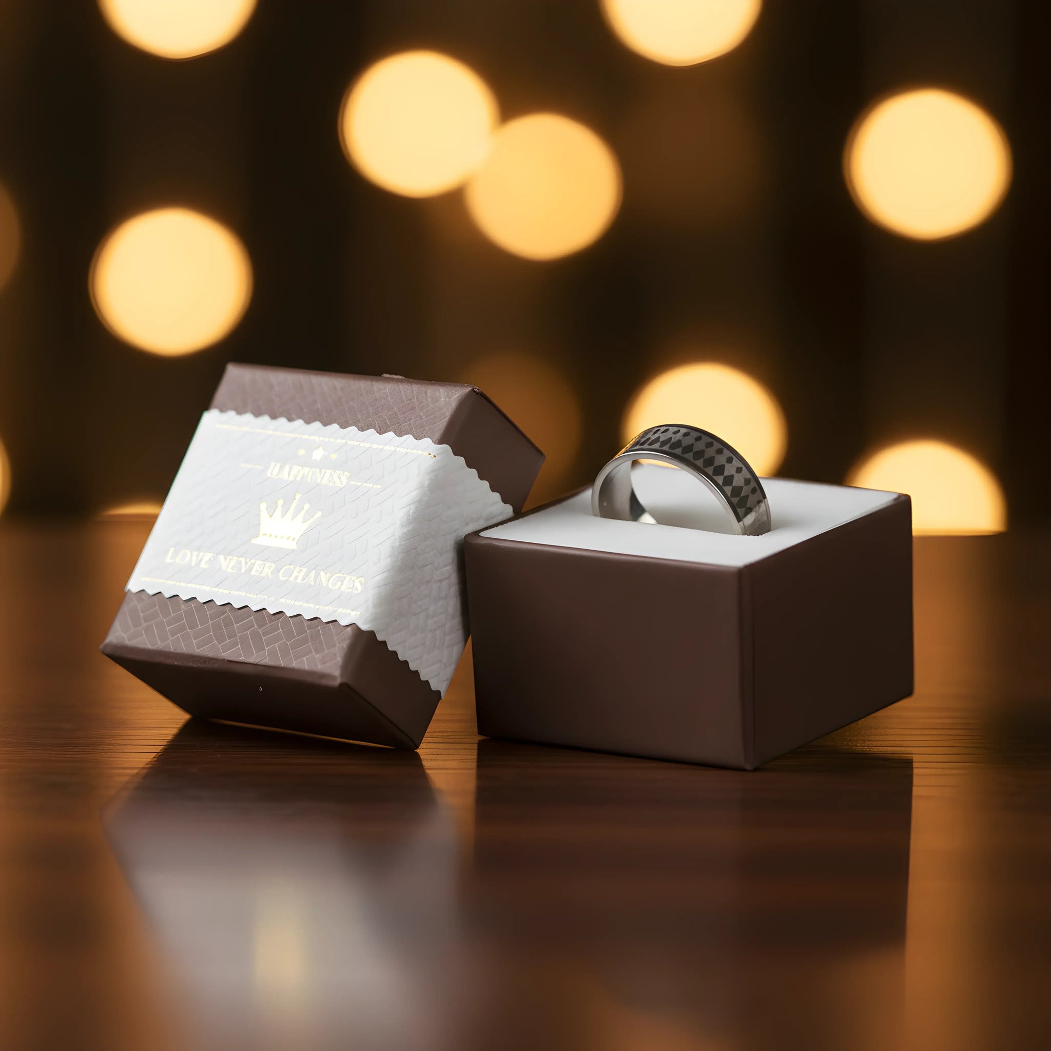 Diamond Pattern Steel Ring 6cm