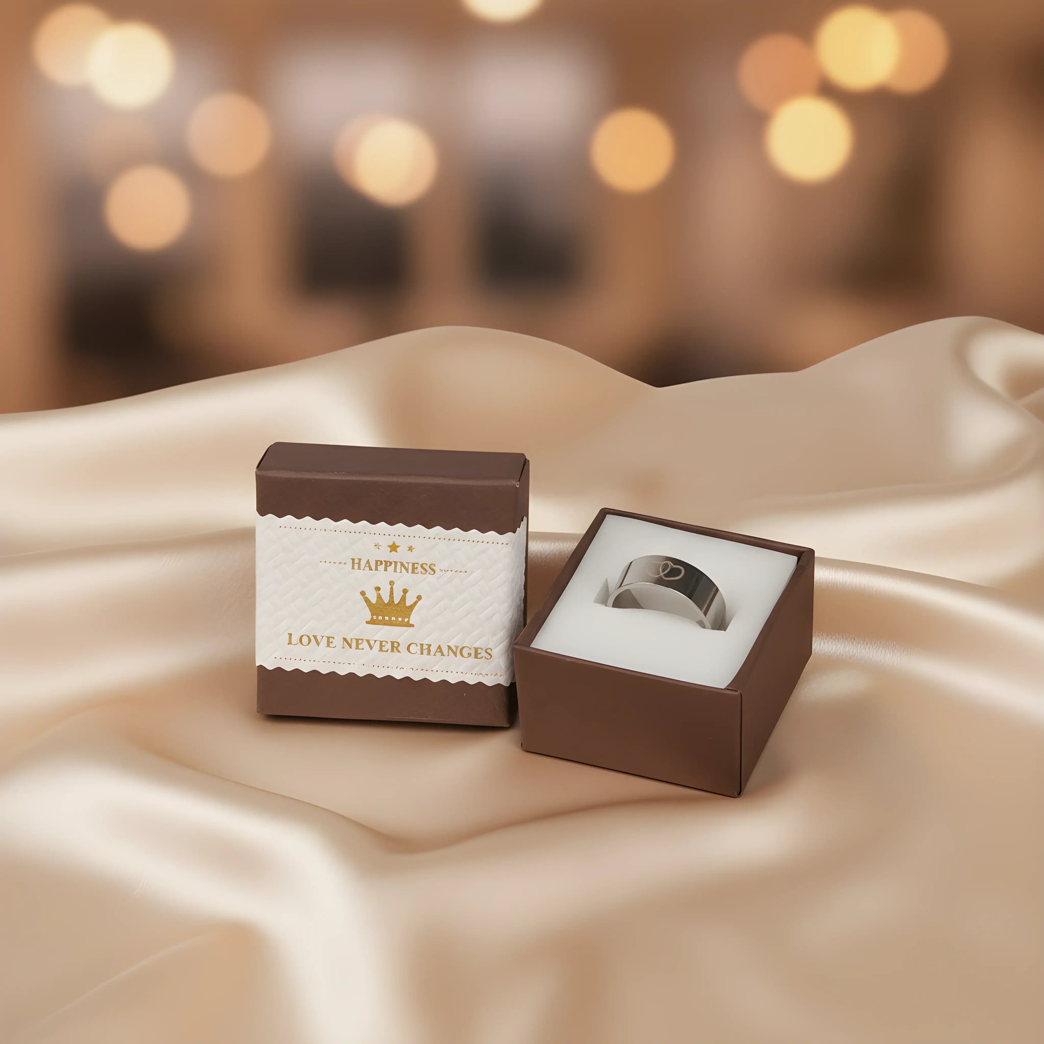 Double Heart Steel Ring 5.3cm