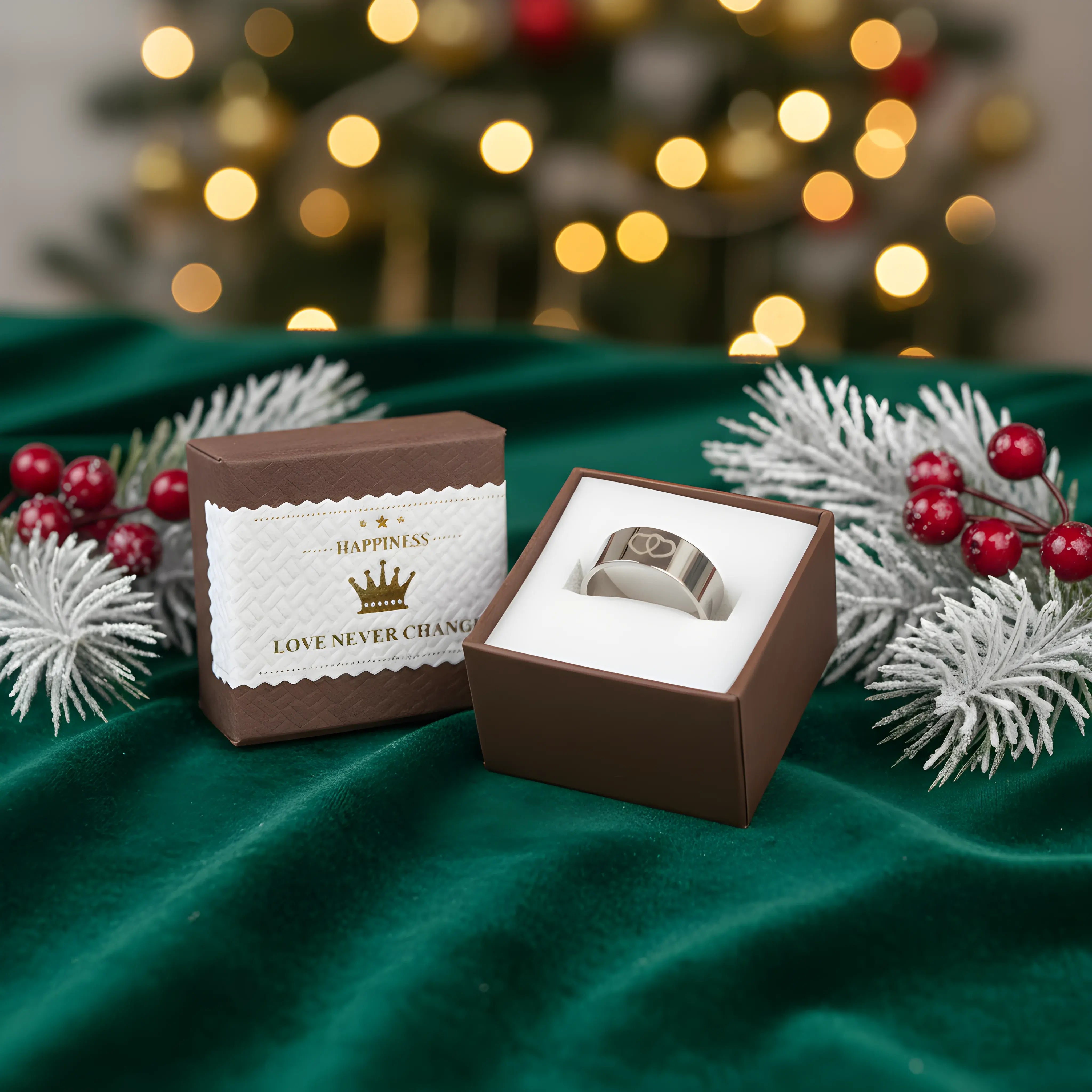 Double Heart Steel Ring 5.3cm