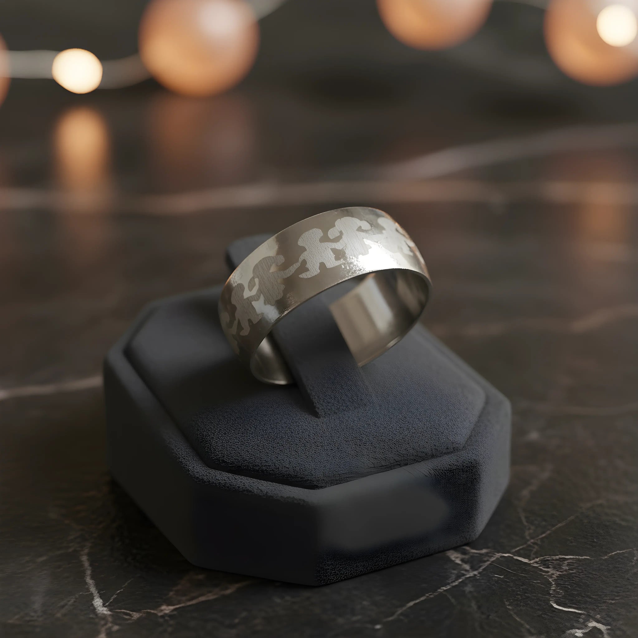 Running Figures Steel Ring 5,6cm