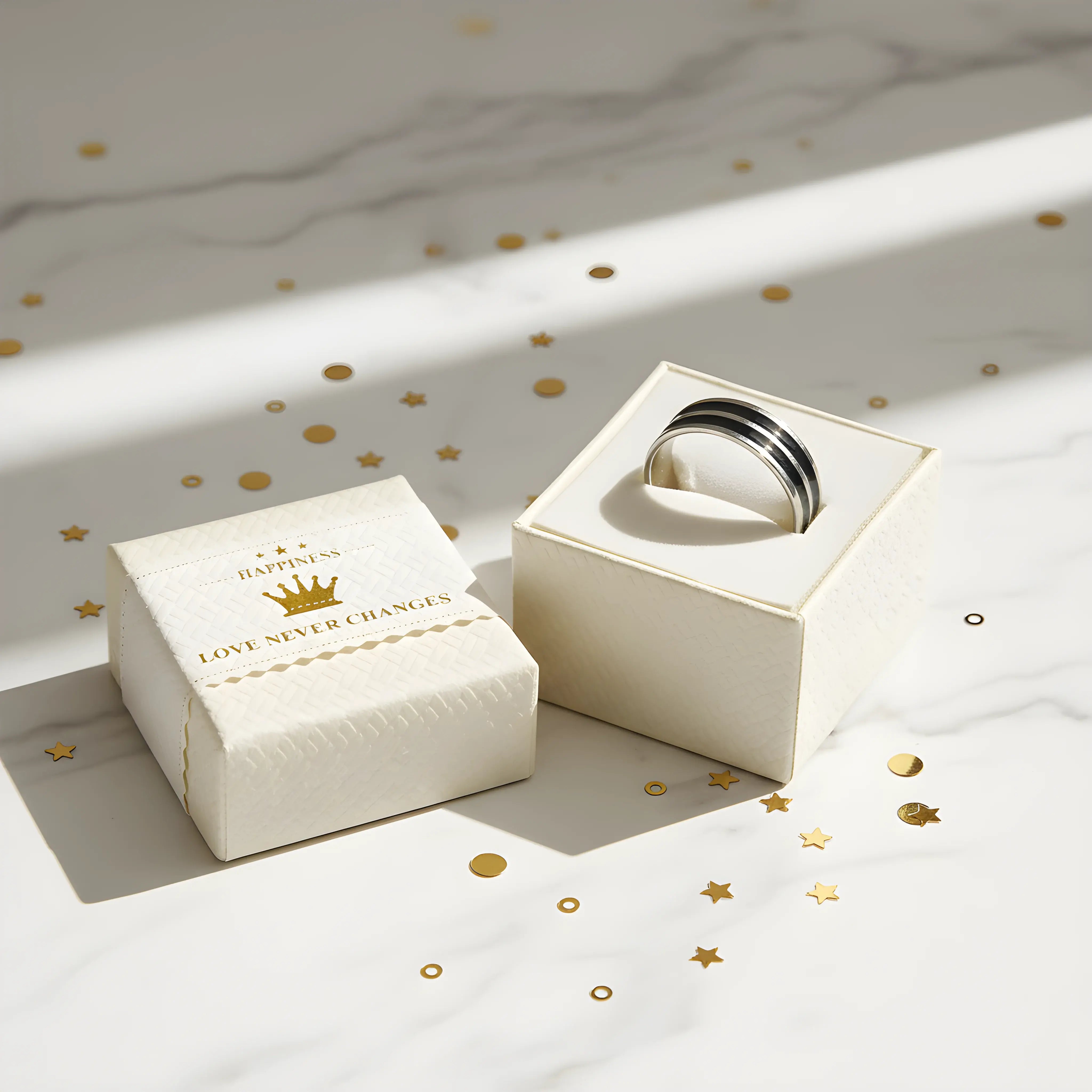 Dual Black Stripe Steel Ring 6.2cm