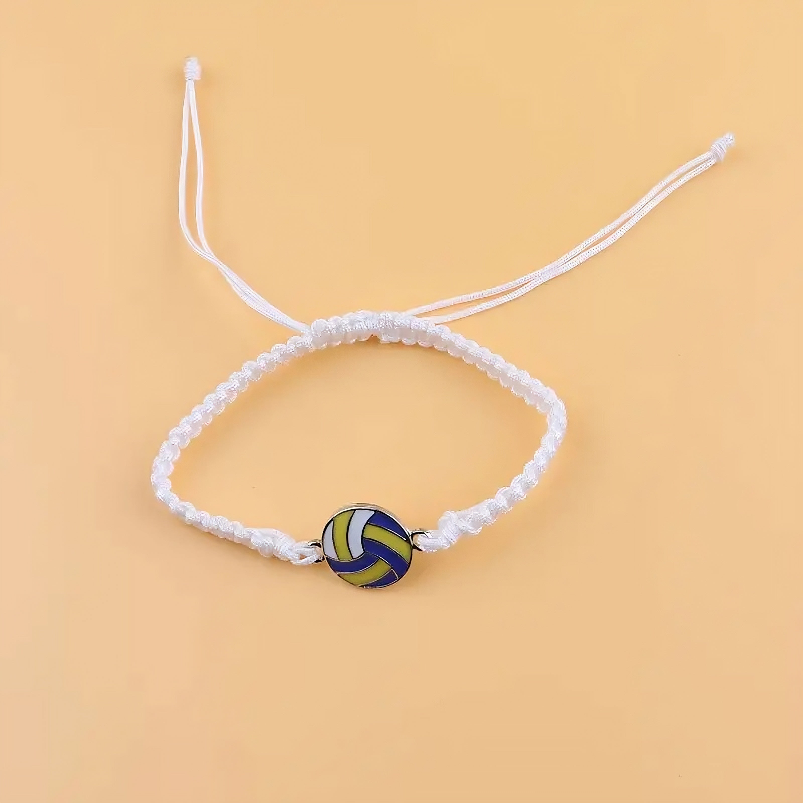 Volleyball Friendship Bracelets – Black & White Adjustable Pair