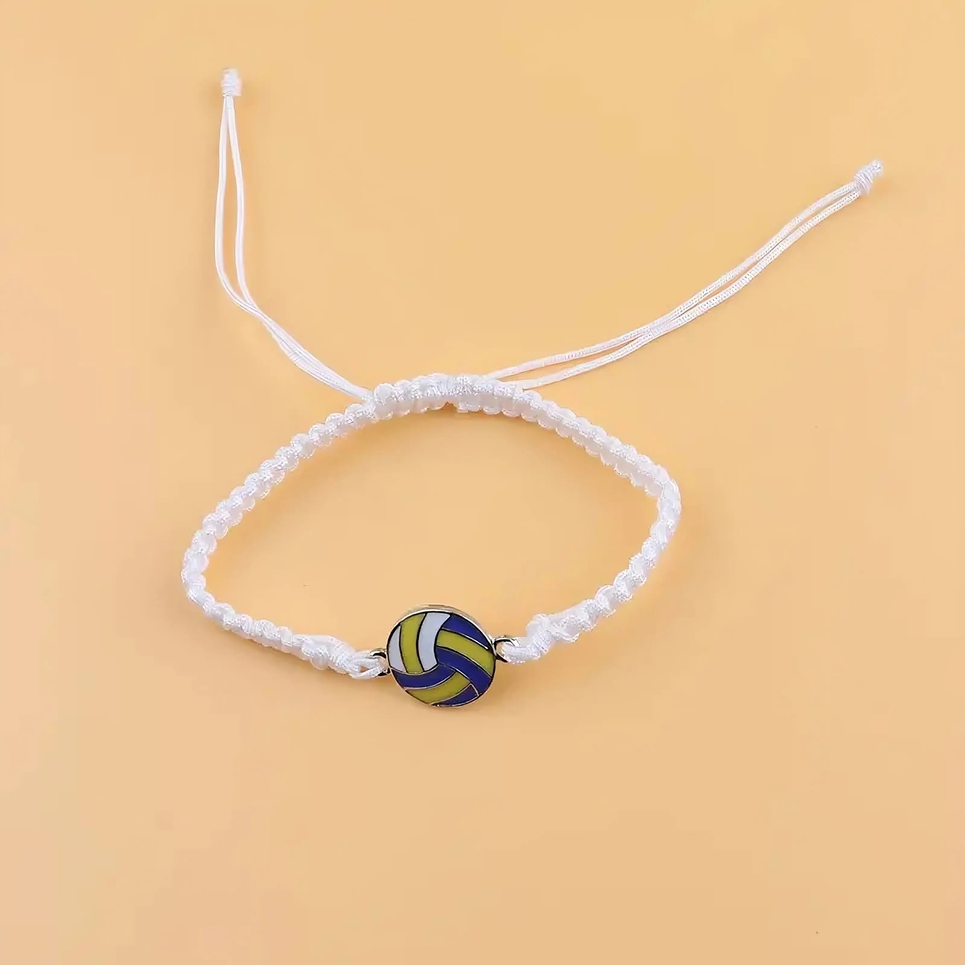 Volleyball Friendship Bracelets – Black & White Adjustable Pair
