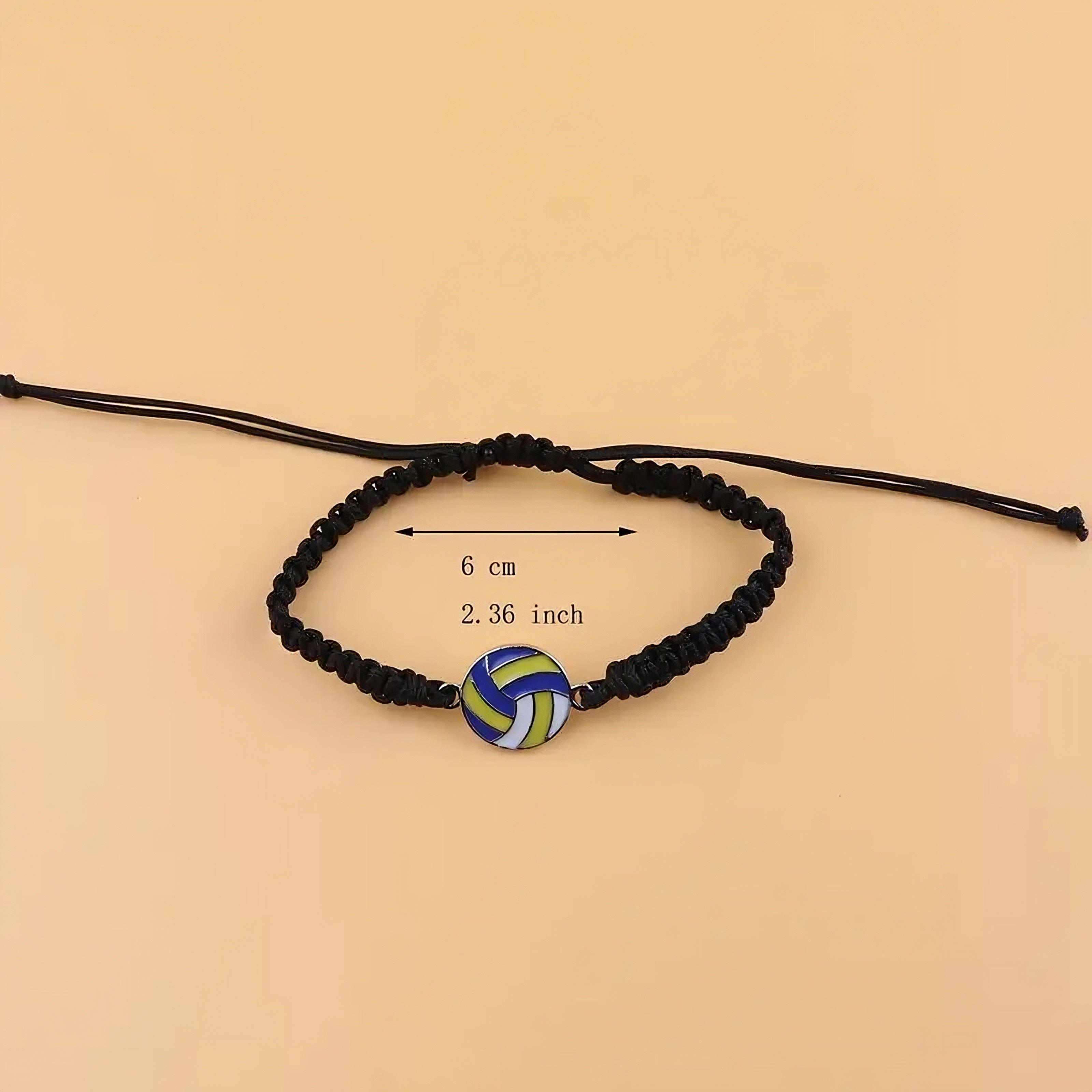 Volleyball Friendship Bracelets – Black & White Adjustable Pair