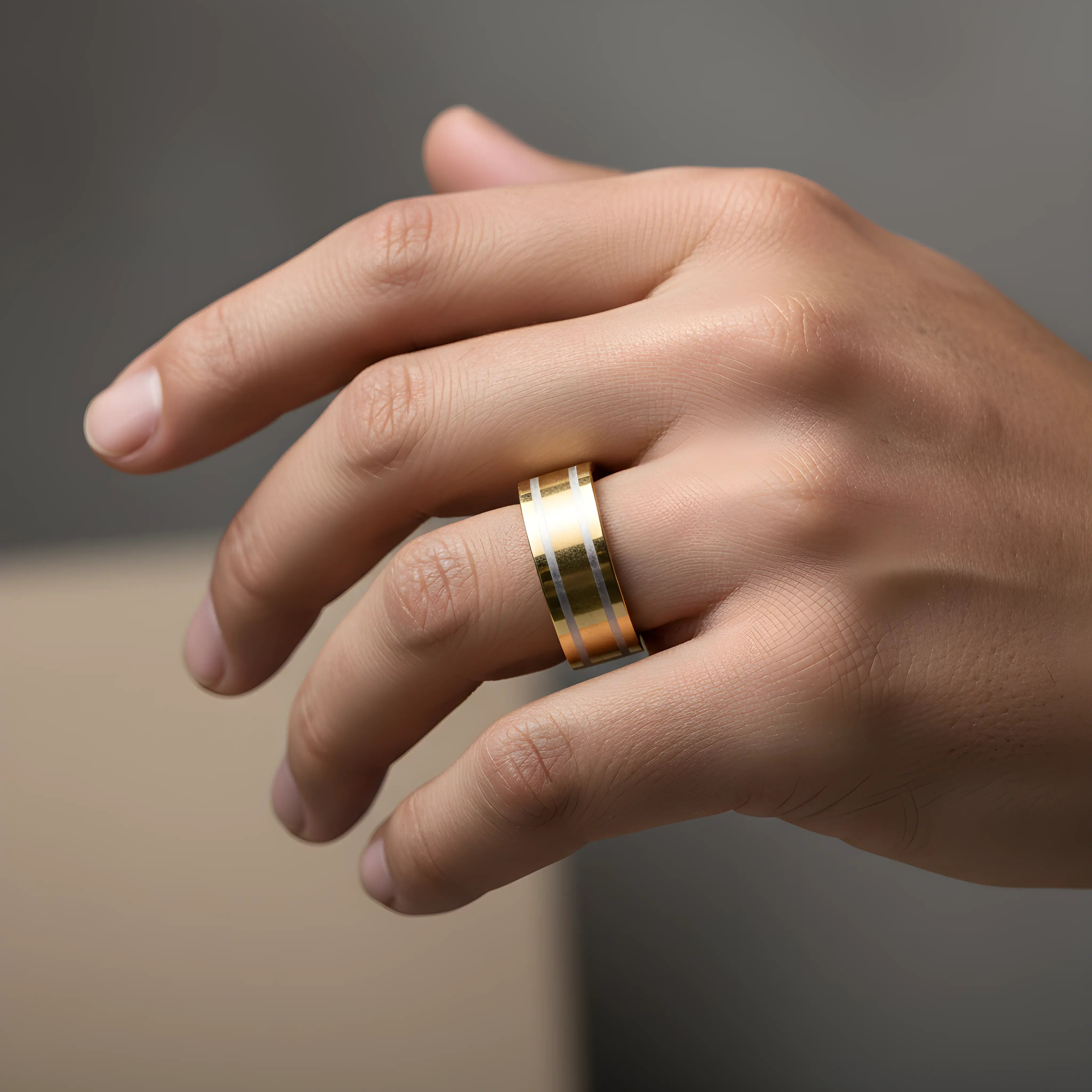 Two-Tone Gold Band Ring 5,3cm