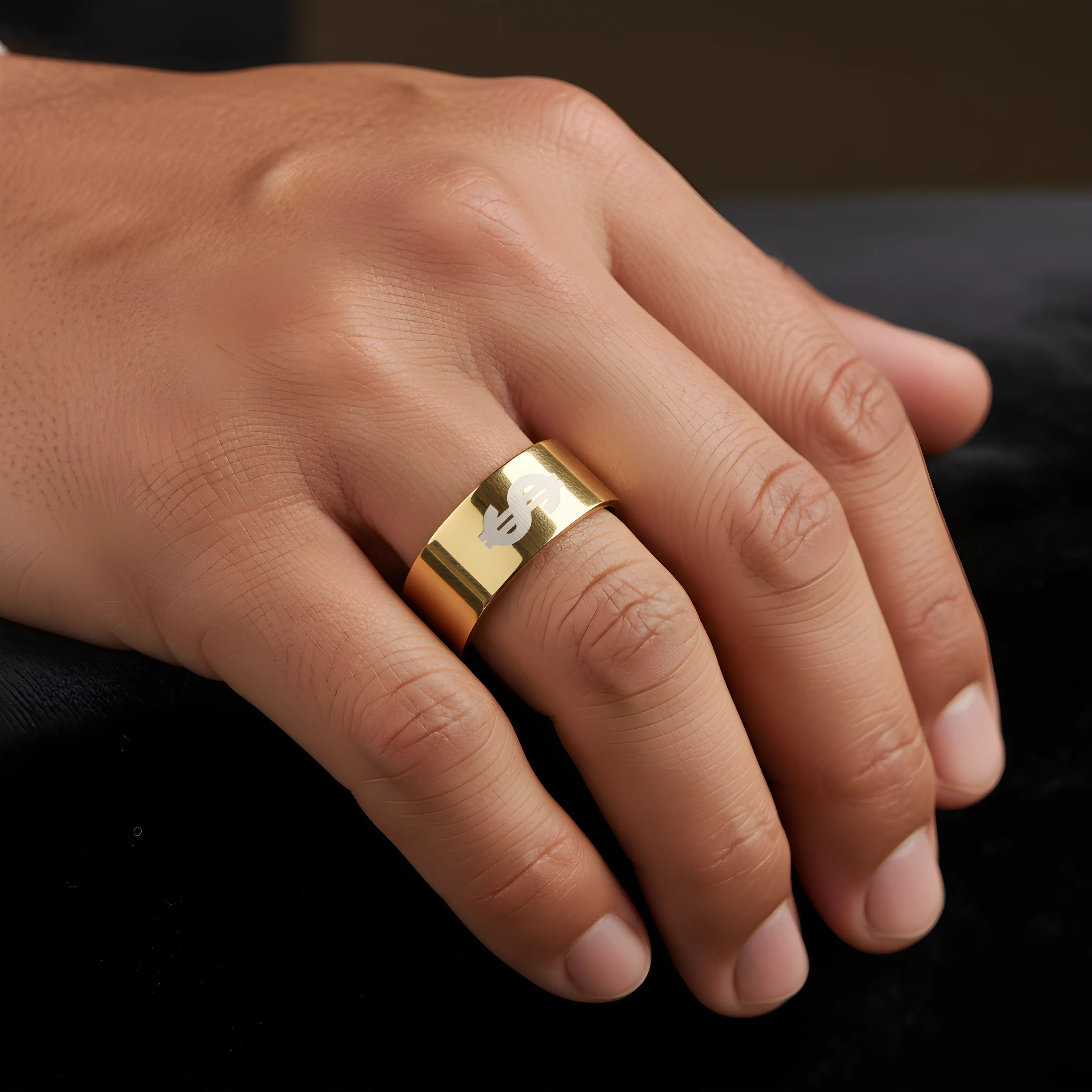 Gold Euro Symbol Ring 6.3cm