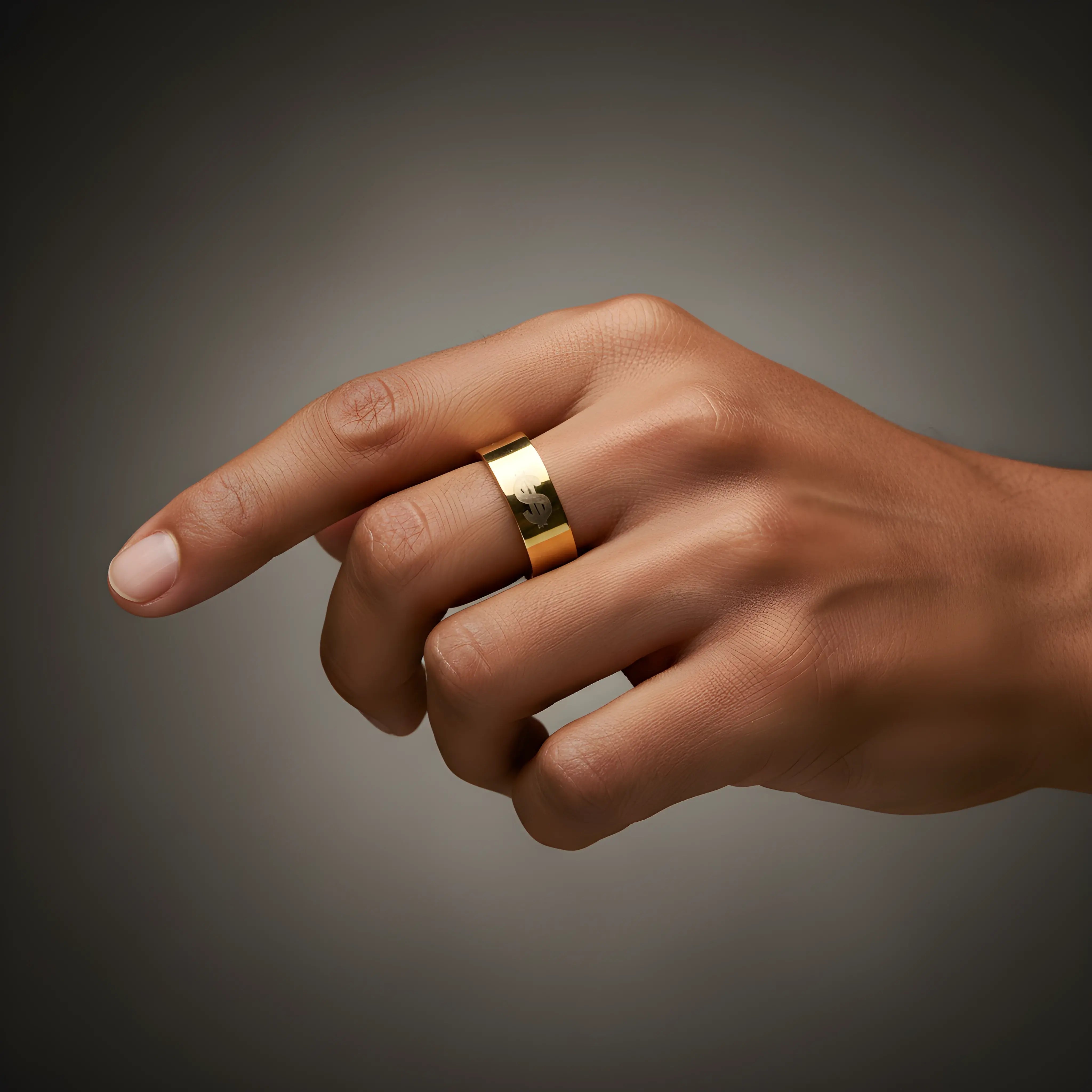 Gold Euro Symbol Ring 6.3cm