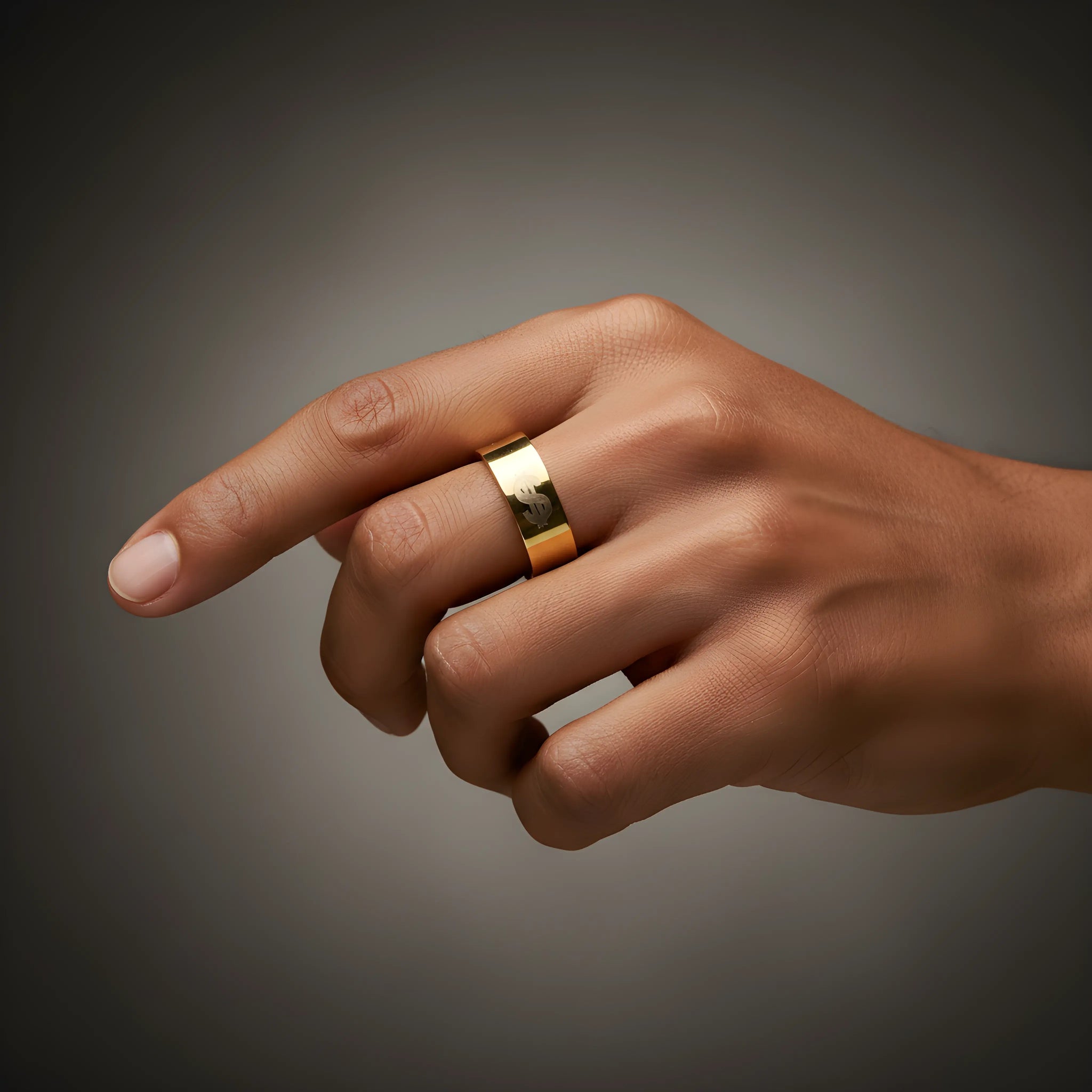 Gold Euro Symbol Ring 6.3cm