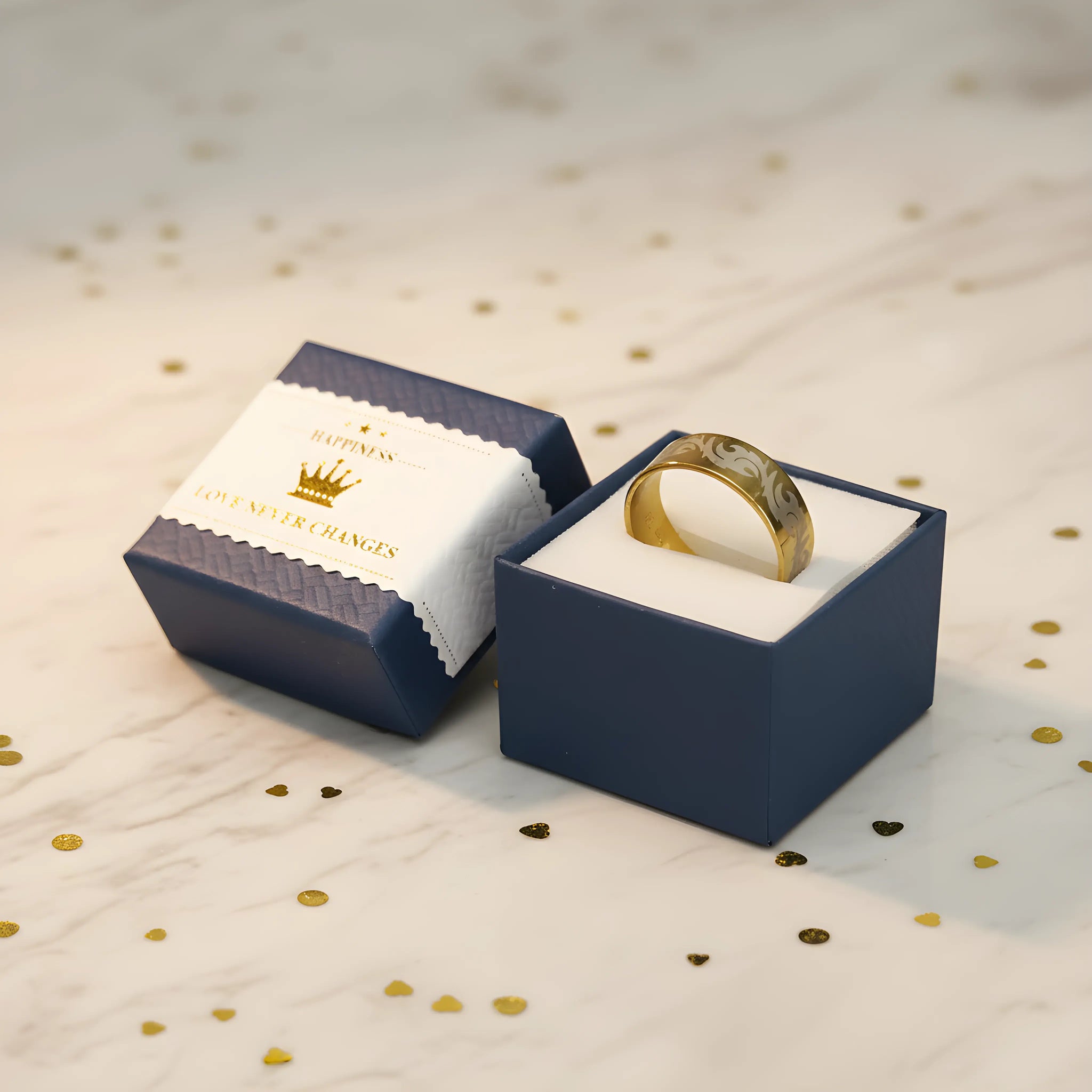 Gold Tribal Engraved Ring 6.6cm