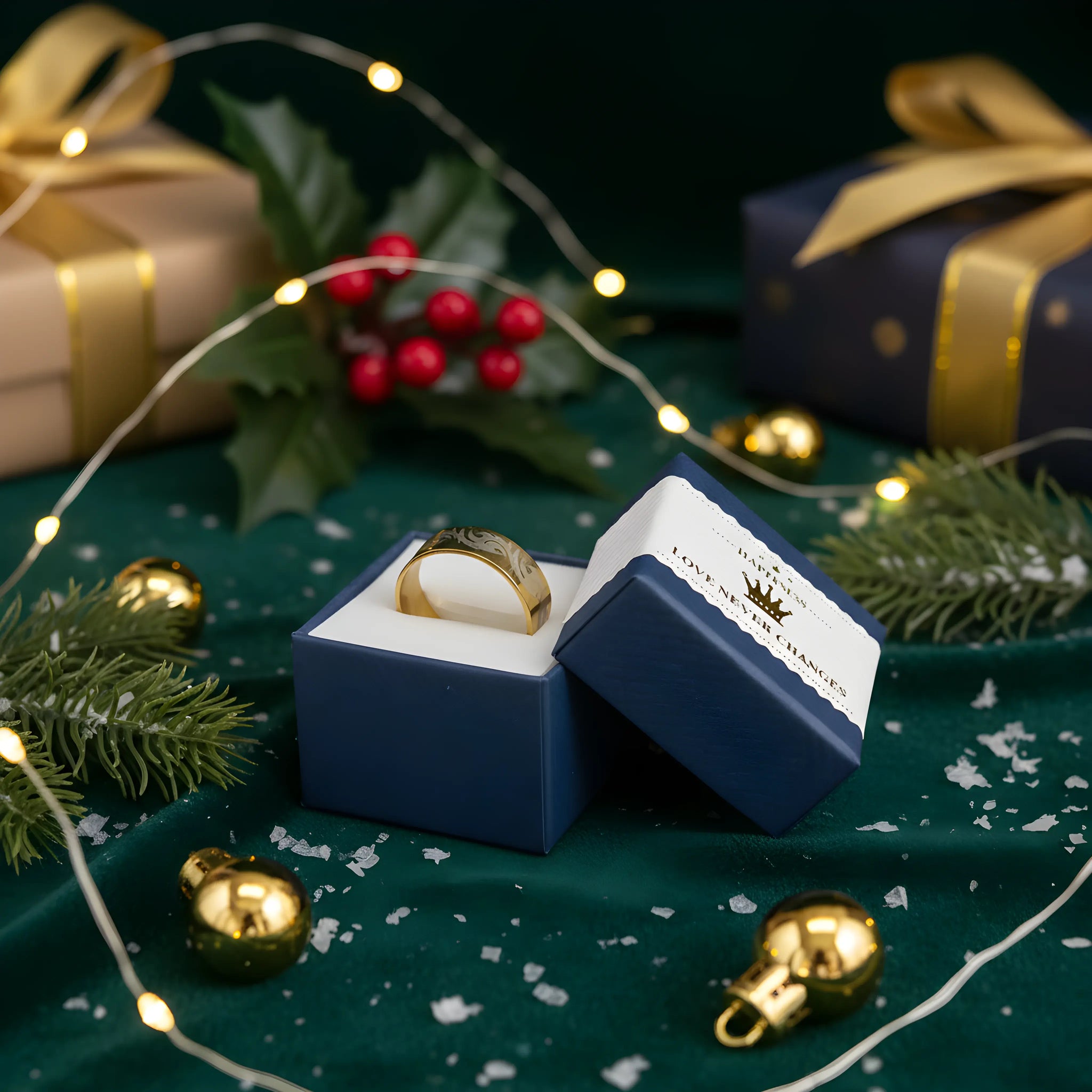 Gold Tribal Engraved Ring 6.6cm