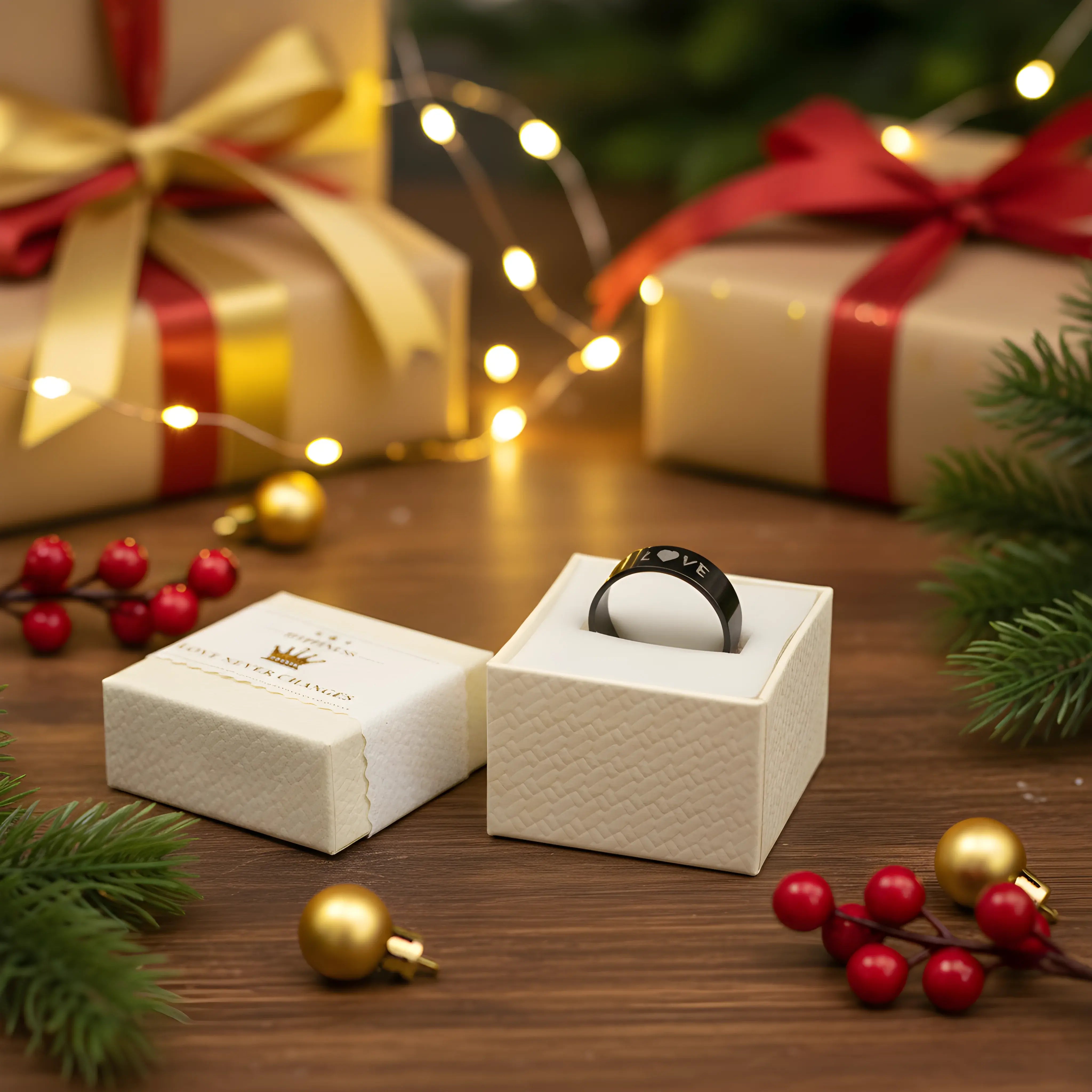 Black Love Heart Ring 6cm