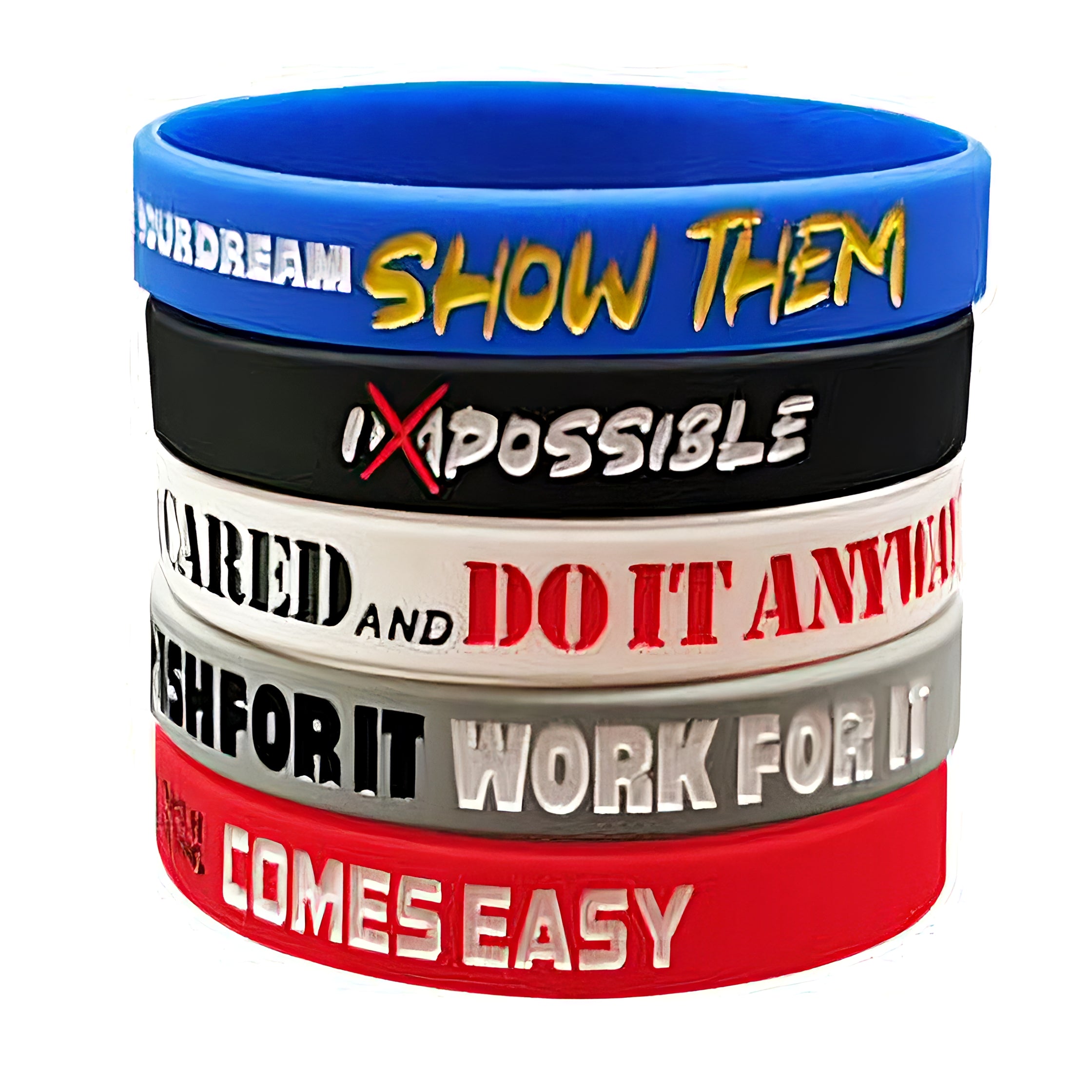 5pcs Motivational Silicone Wristbands