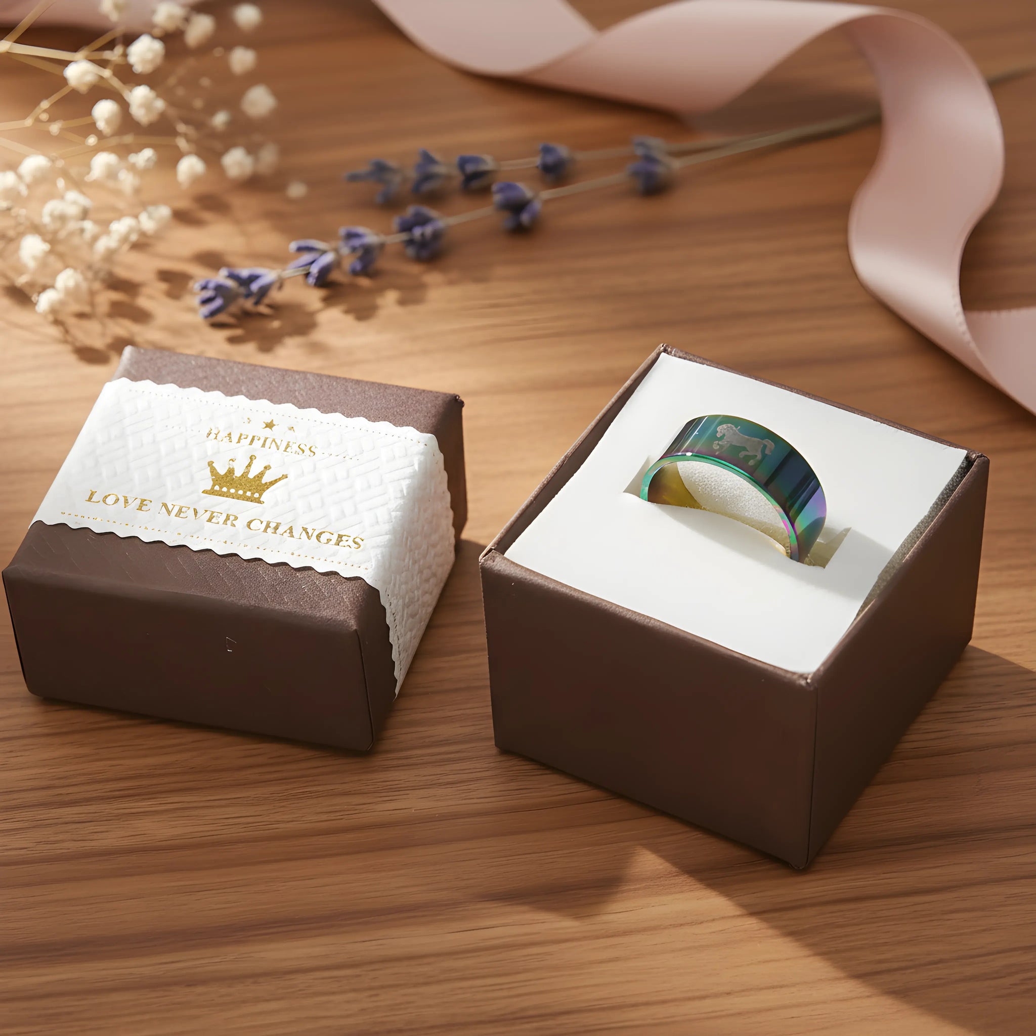 Rainbow Horse Titanium Ring 5,3cm