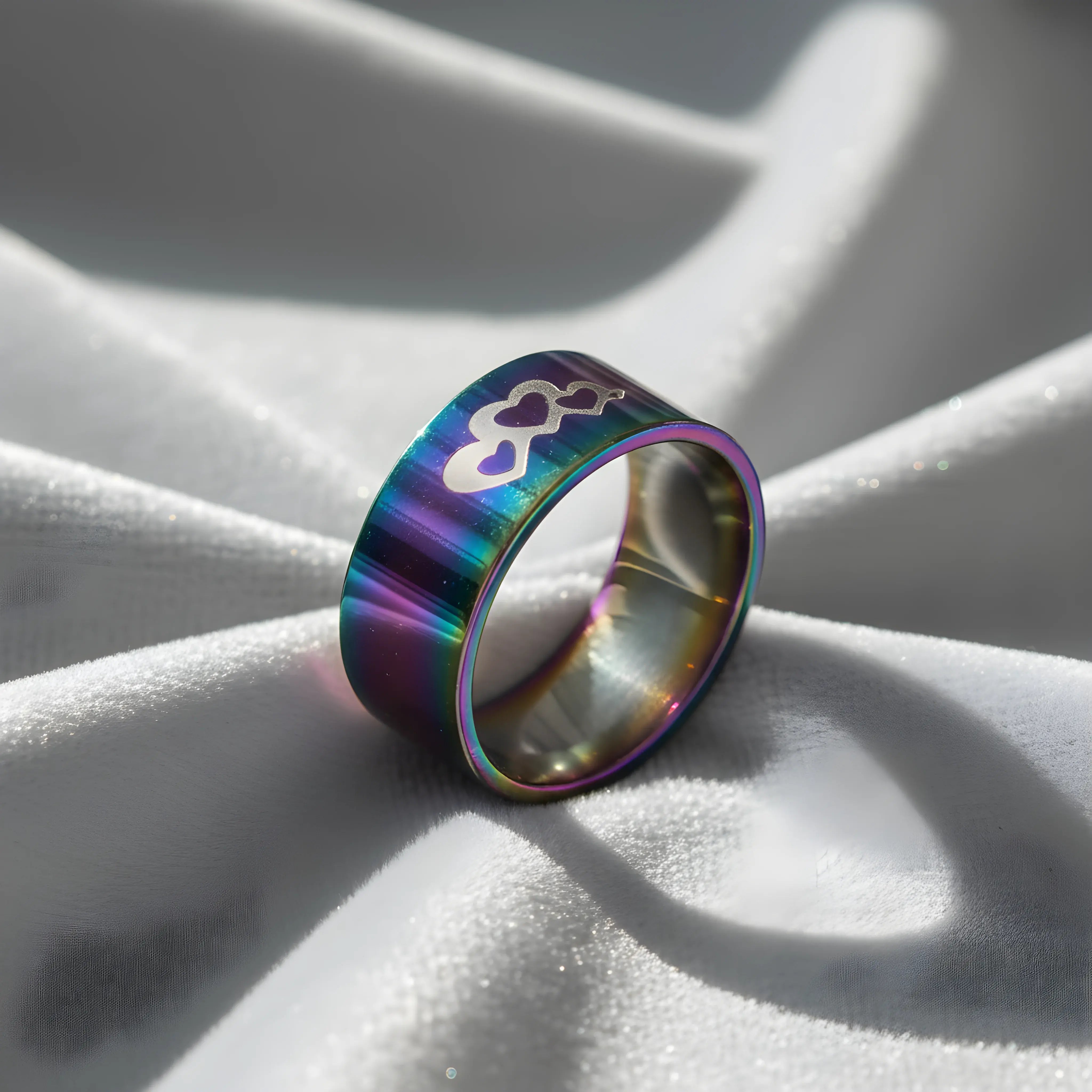 Rainbow Heart Key Ring 5.3cm