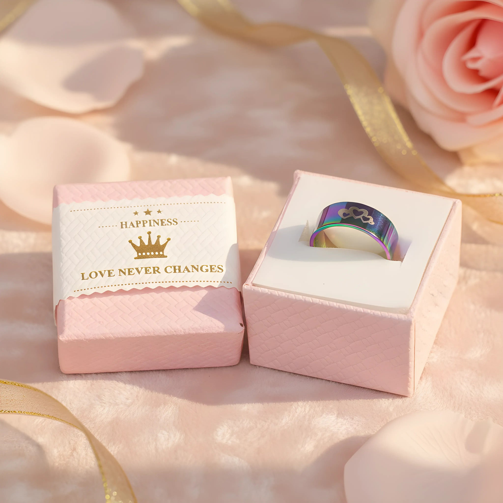 Rainbow Heart Key Ring 5.3cm