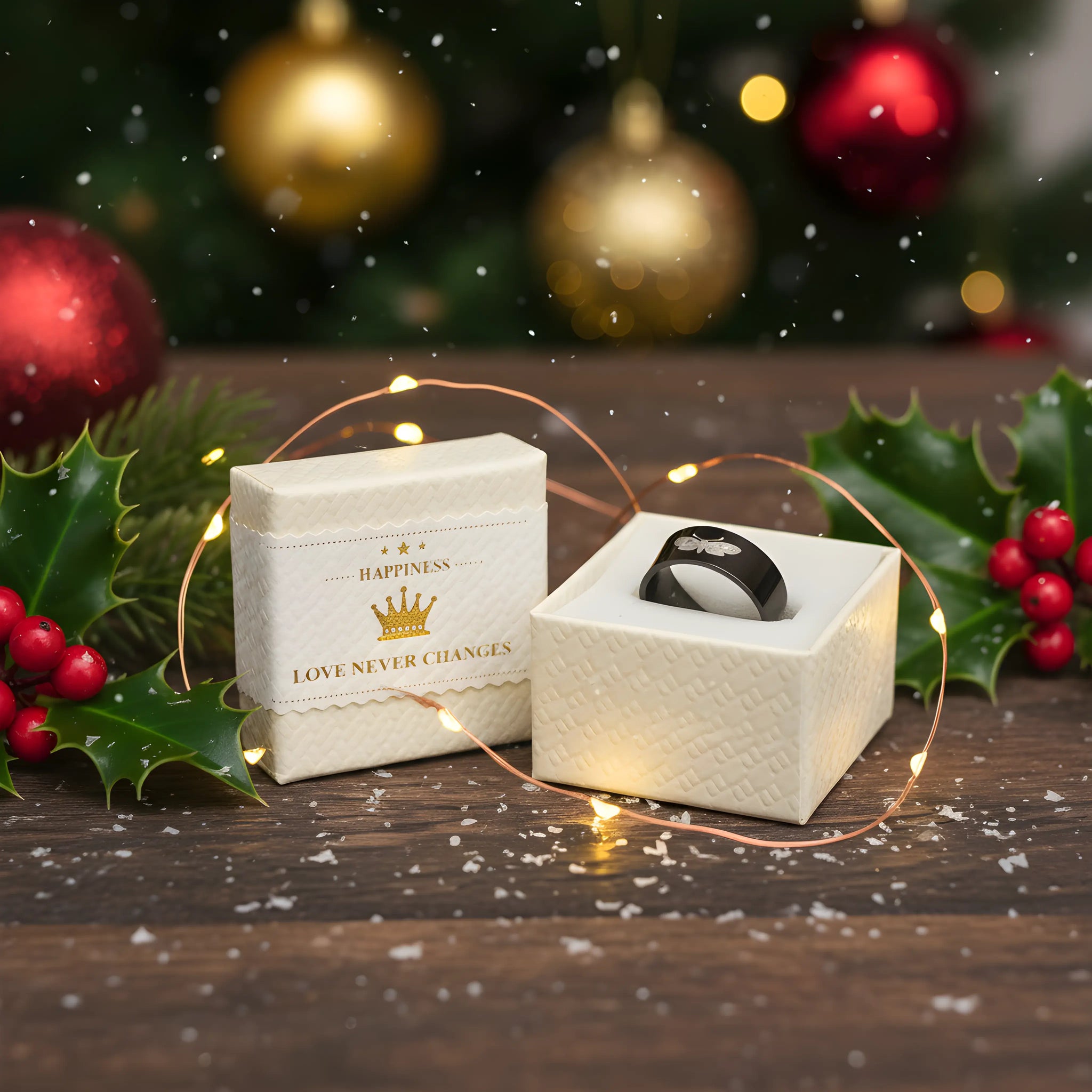 Black Butterfly Engraved Ring 5.6cm