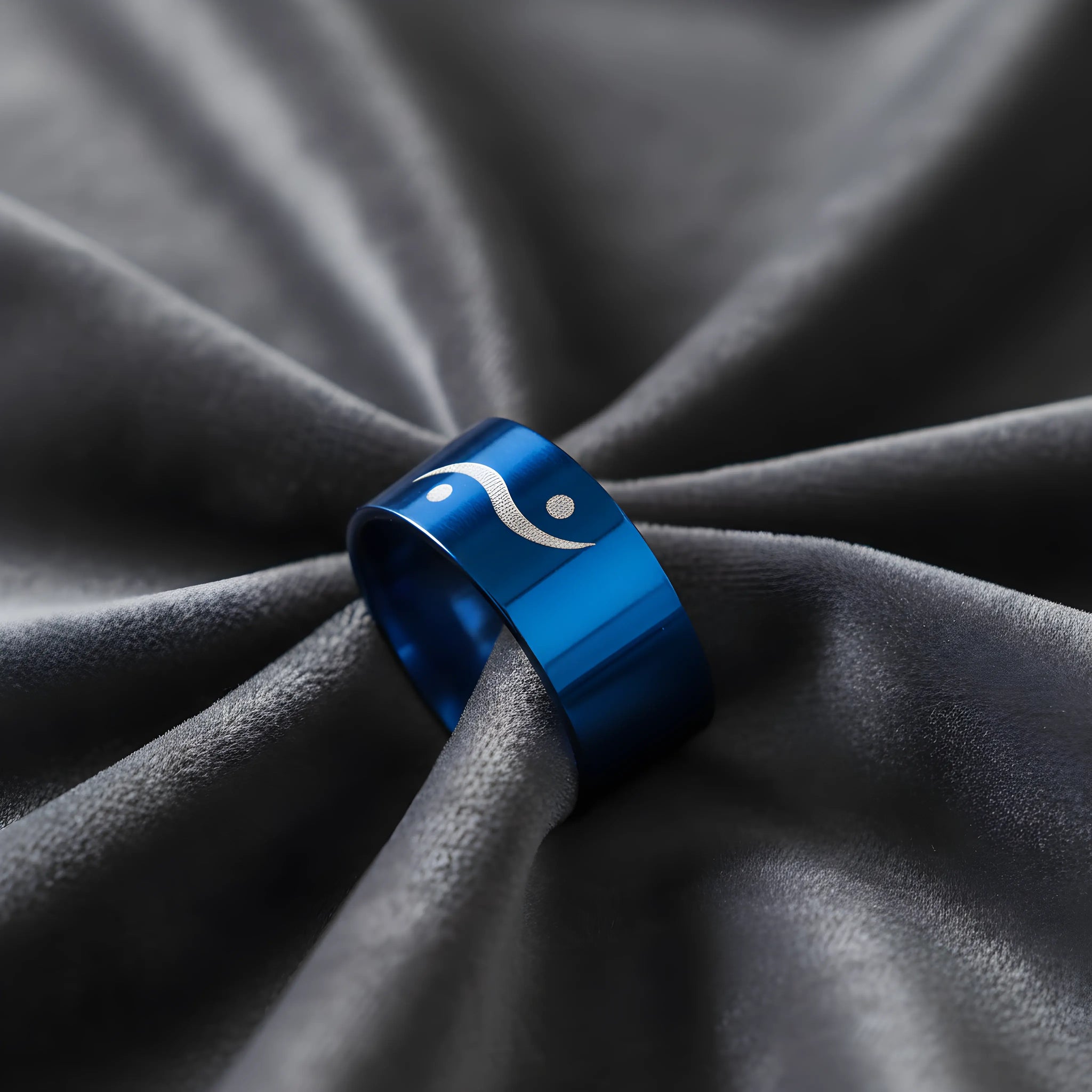 Blue Minimal Symbol Ring 5,3cm