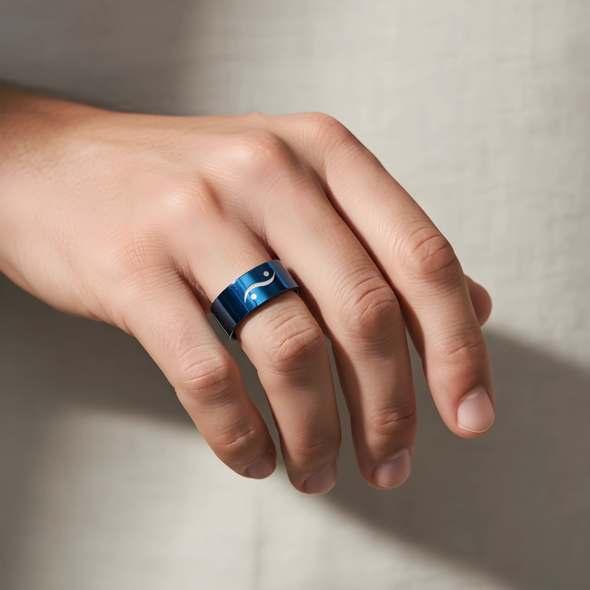 Blue Minimal Symbol Ring 5,3cm