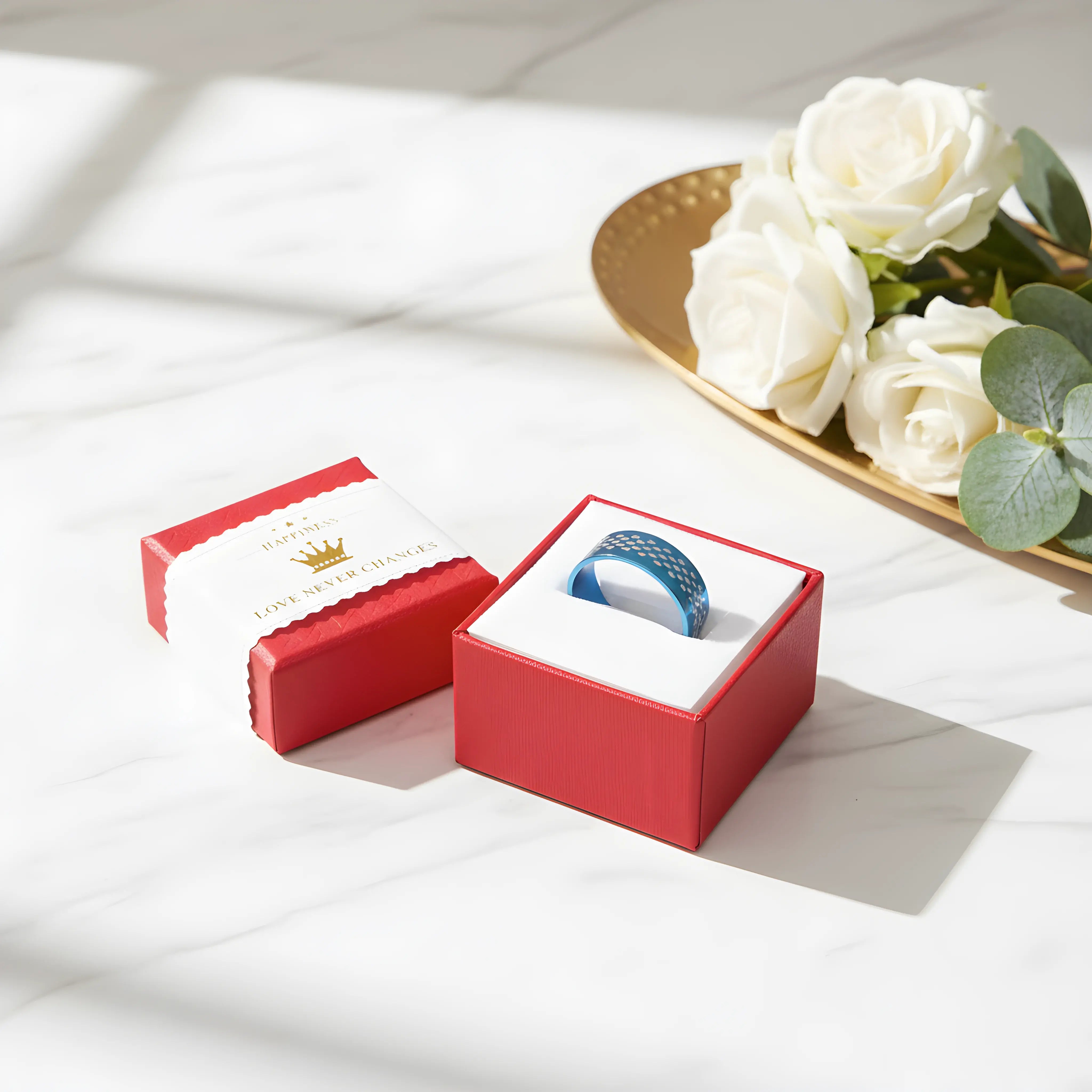 Blue Patterned Statement Ring 5.7cm