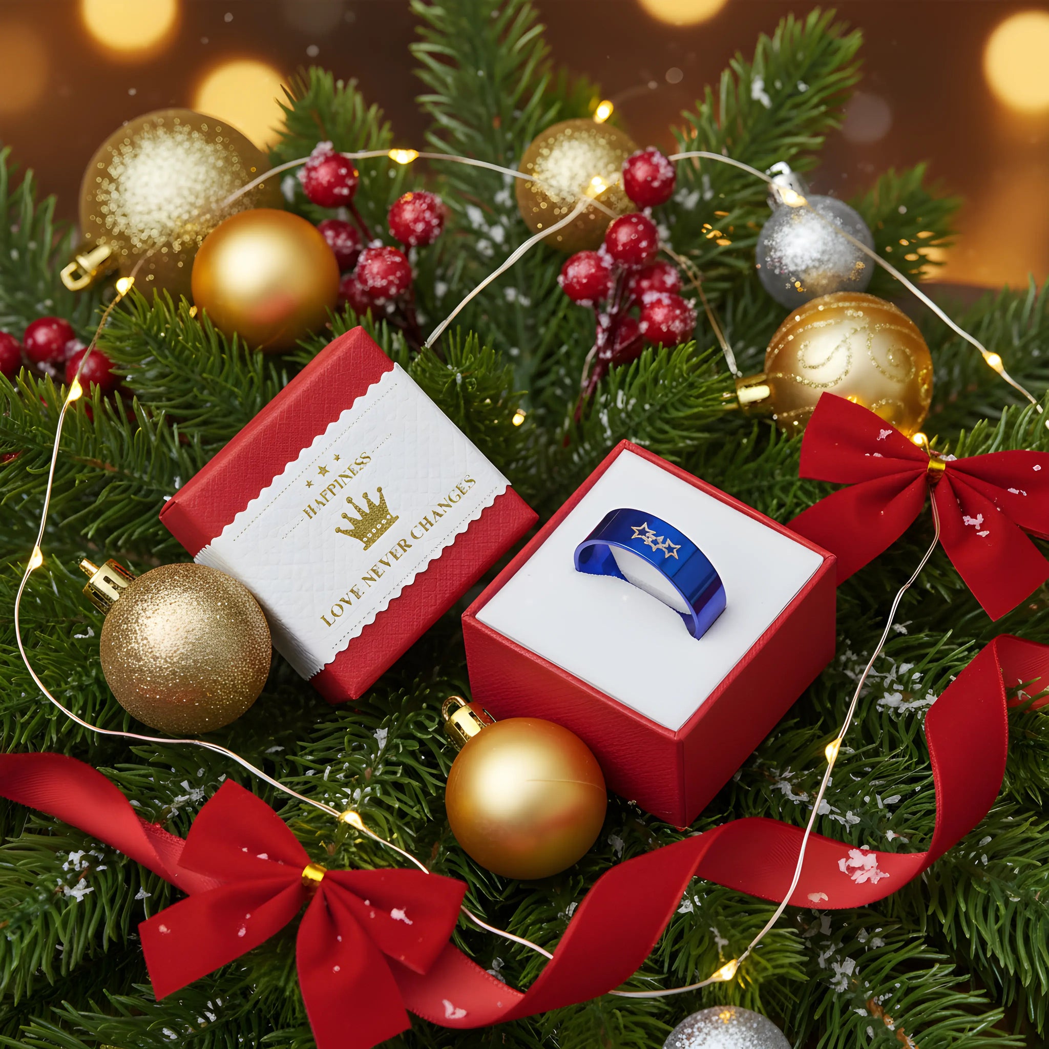 Blue Star Titanium Ring 6.6cm