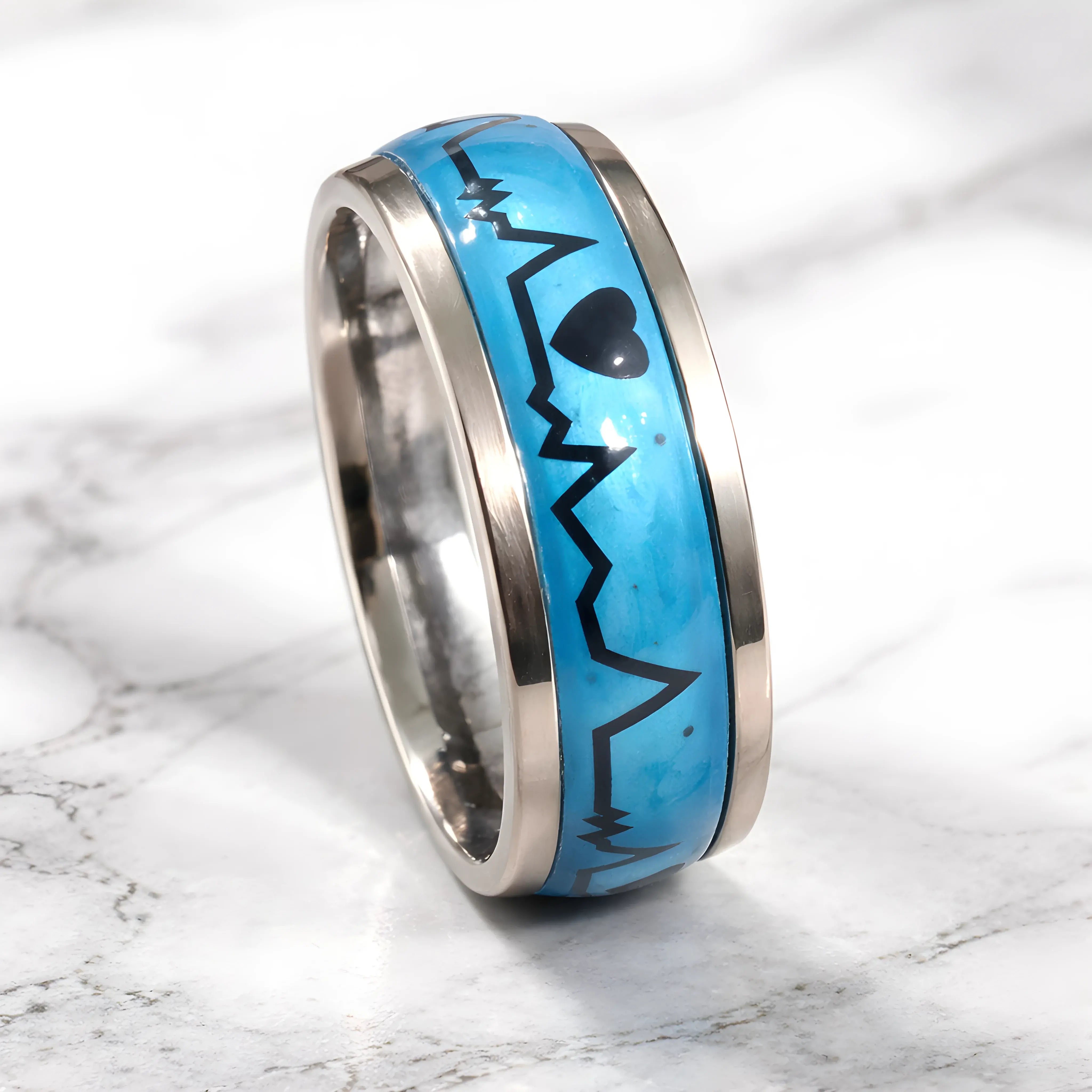 Heartbeat Love Blue Ring 6.1cm