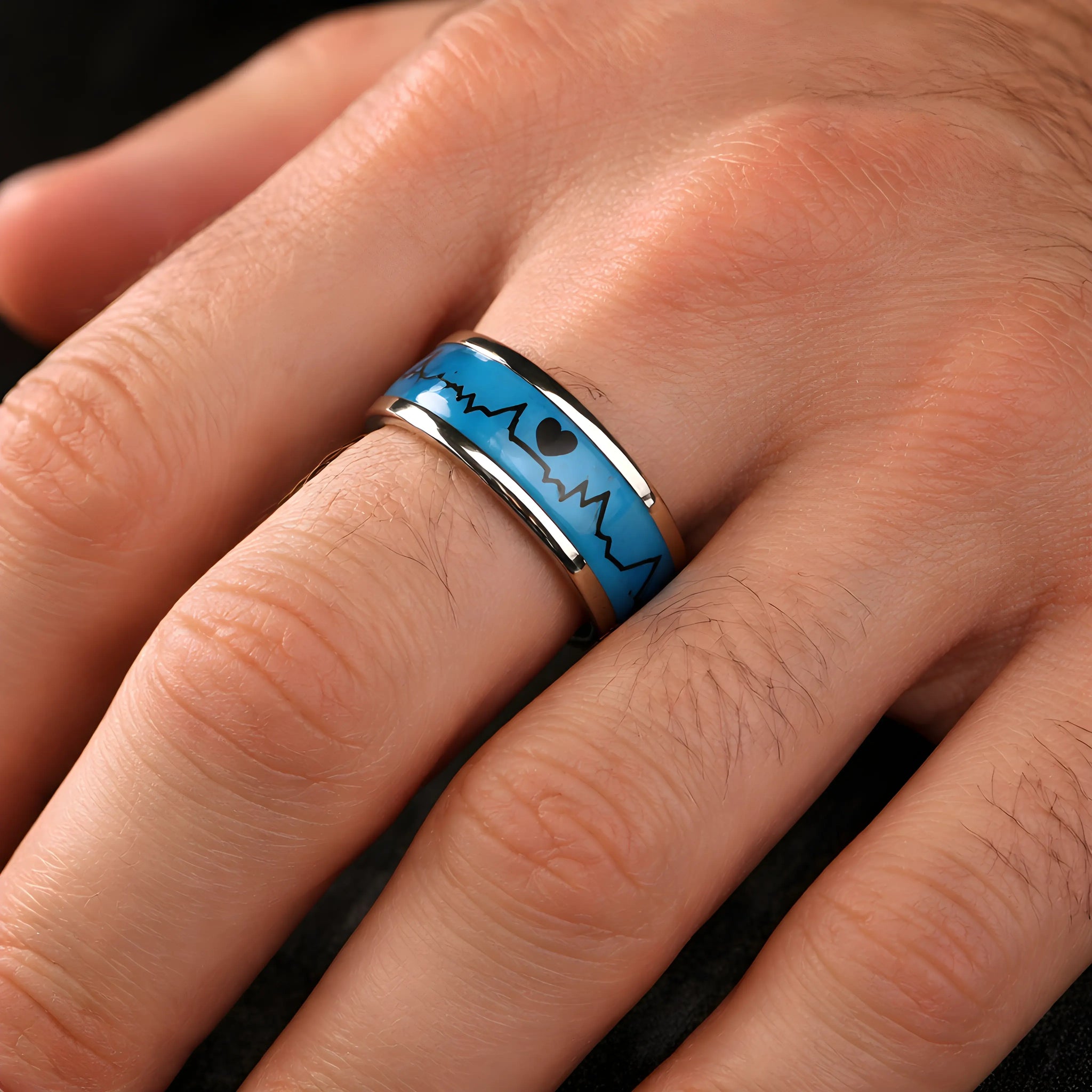 Heartbeat Love Blue Ring 6.1cm