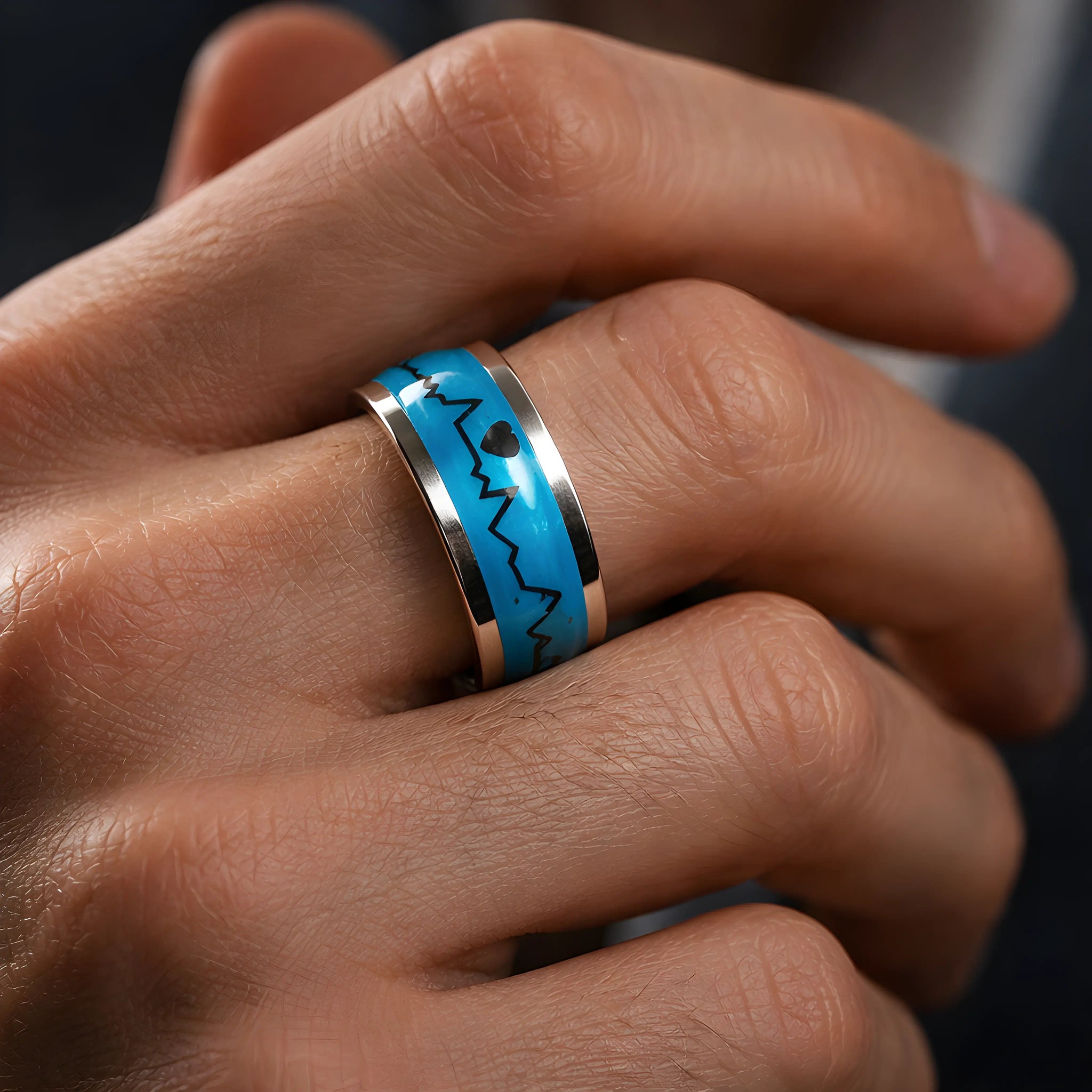 Heartbeat Love Blue Ring 6.1cm