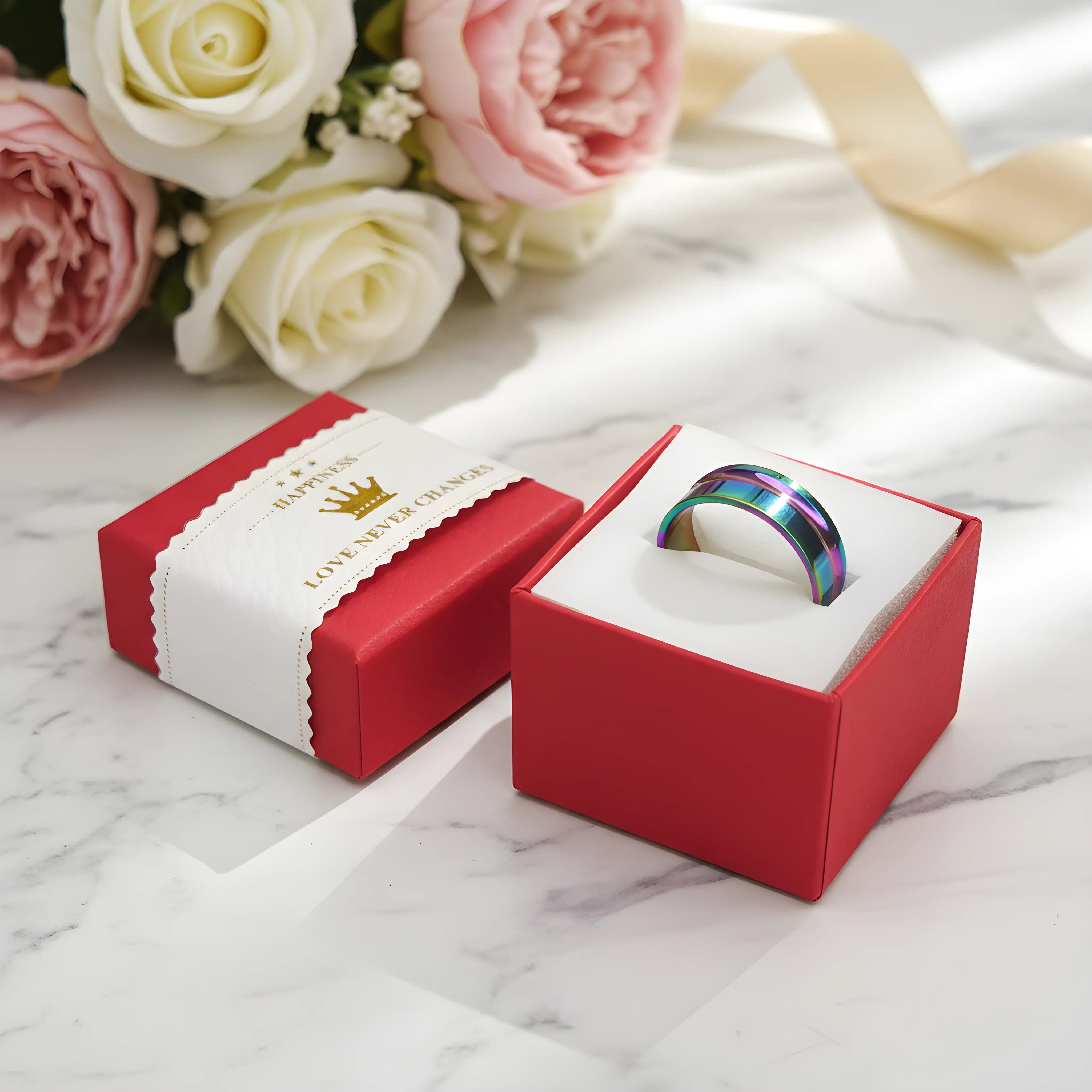 Aurora Two-Tone Titanium Ring 5.9cm