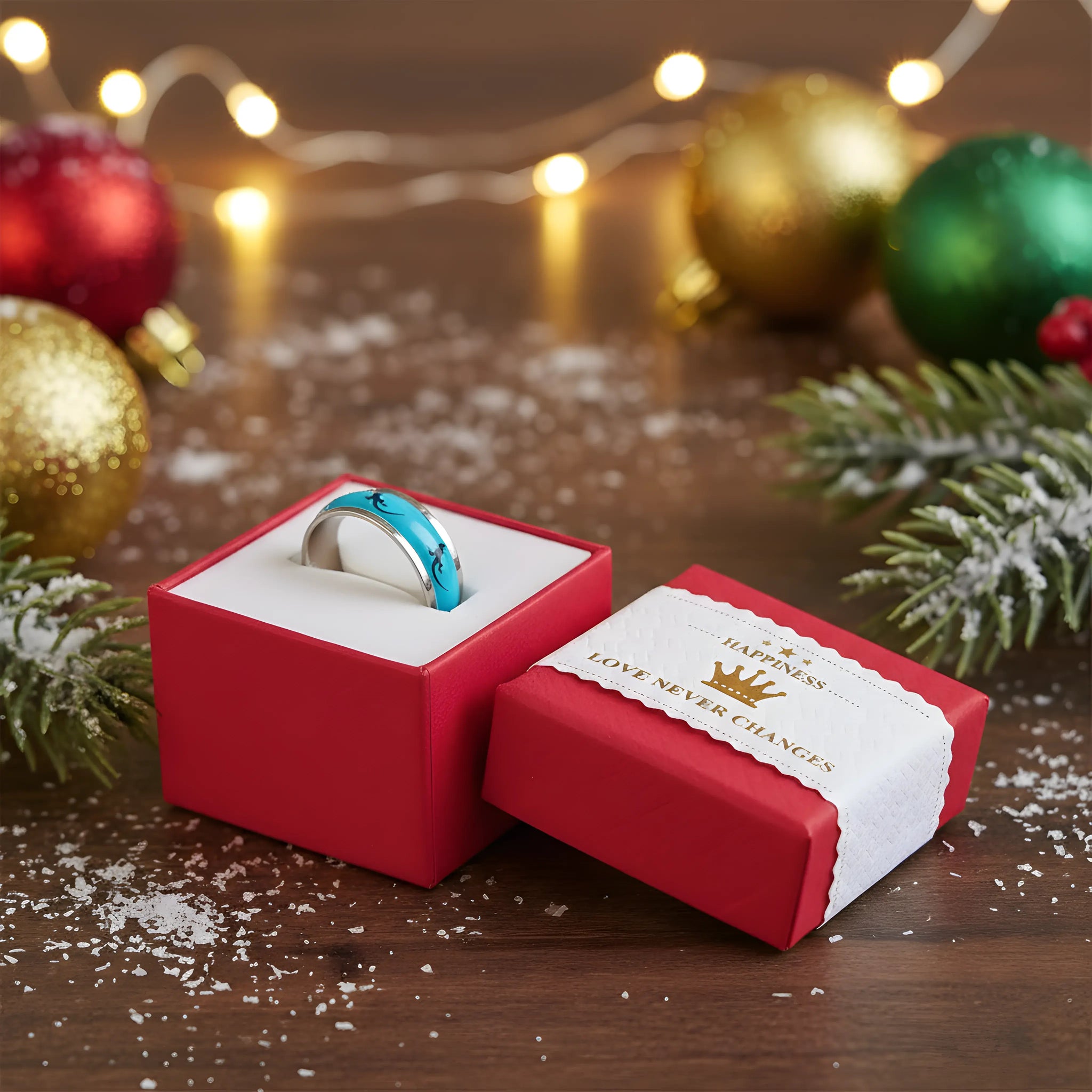 Blue Lizard Inlay Ring 5.8cm