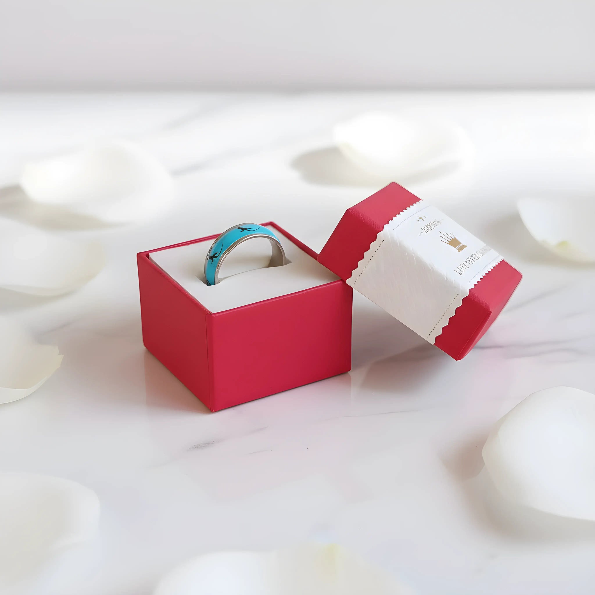 Blue Lizard Inlay Ring 5.8cm