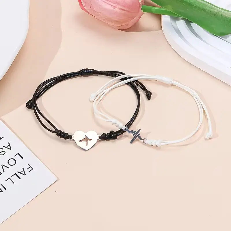 Heartbeat Couple Bracelet Set