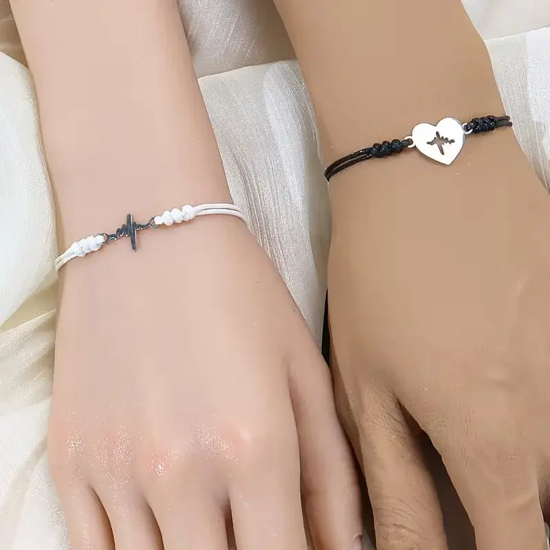 Heartbeat Couple Bracelet Set
